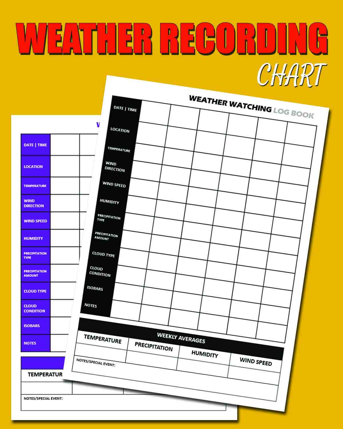  Weather Recording Sheet